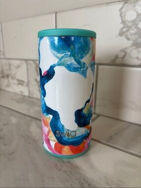 Swig COLOR SWIRL 12 oz Skinny Can Cooler Coozie Kookie